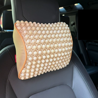 Waist support Summer Car Breathable Backrest Bead - bodhi-small-headrest-beige