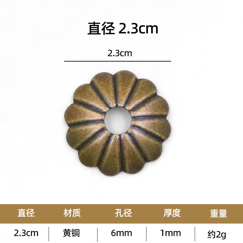 老式底片铜黄铜拉手古典仿古古建纯黄铜平垫圈配件垫片家具异形|undefined