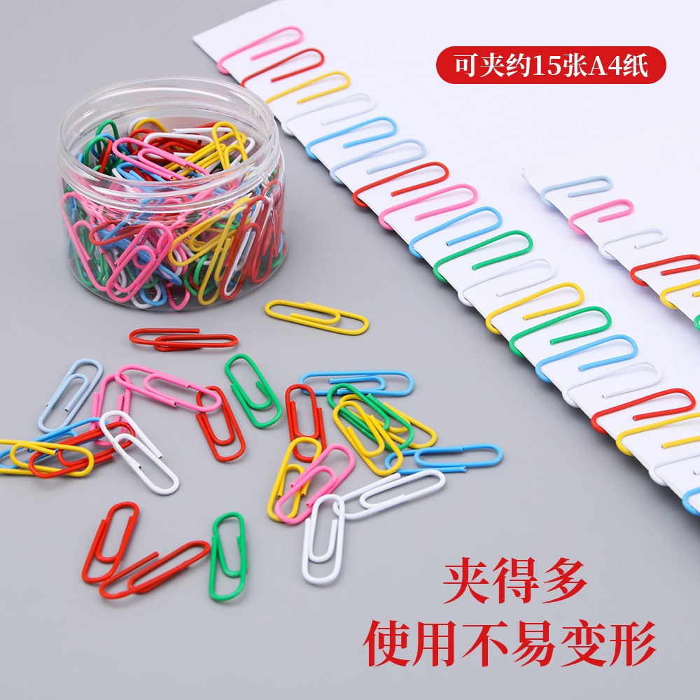 Clips de color creativo 28mm cartucho de papel de escritorio pines marcadores envasado clips de papel mayorista