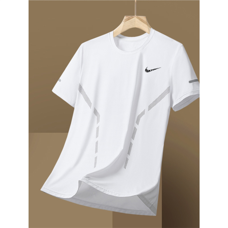 A generation of hair brand ice silk short sleeve T-shirt men's summer thin cool breathable crew neck pullover sports speed A generation of hair brand ice silk short sleeve T-shirt men's summer thin cool breathable crew neck pullover sports speed