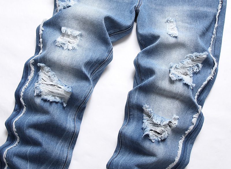 Men's Jeans Straight Leg Distressed Denim Pants For Men_voghion.com