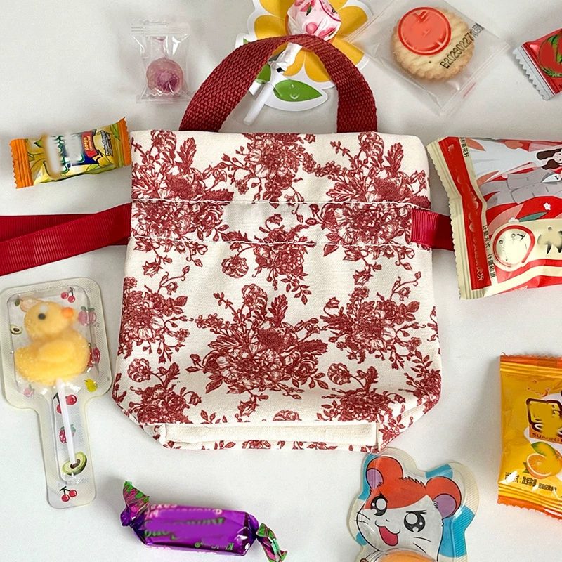 Свадебный мешочек (Hi Sugarbag) красный тканевый подарочный мешок с лентой, маленькая коробочка