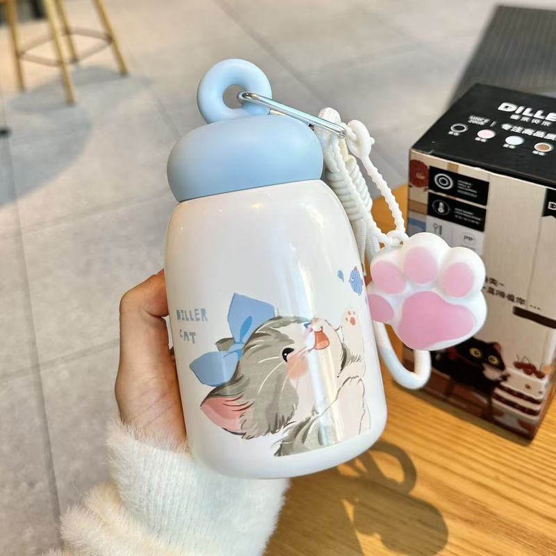 迪乐贝尔猫咪不锈钢学生保温杯女生高颜值猫咪新款便携迷你口袋杯|undefined
