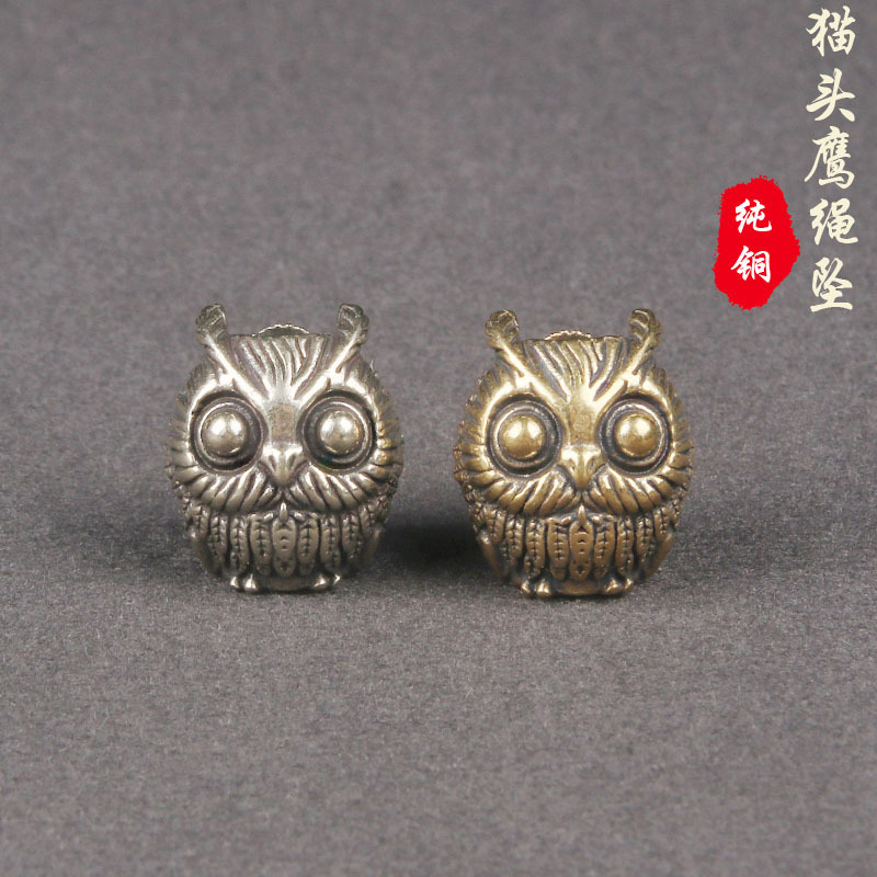 Vintage Pure Copper Owl Knife Pendant Cute Eagle Edc Paracord Pendant DIY Accessory Spacer Bead Pendant Keychain Charm Beaded Ornament Vintage Pure Copper Owl Knife Pendant Cute Eagle Edc Paracord Pendant DIY Accessory Spacer Bead Pendant Keychain Charm Beaded Ornament