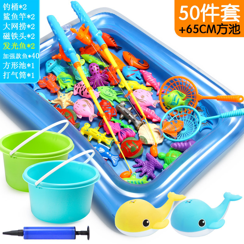 업그레이드 된 52 피스 세트: 더블 낚시 배럴 단층 사각형 수영장 65CM