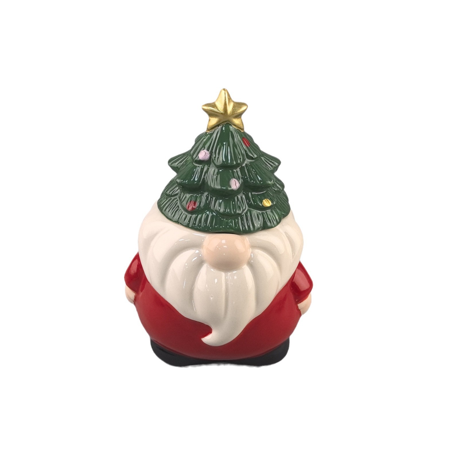 Navidad transfronteriza Navidad marido frasco de cerámica enano pintado de cerámica cubierta de árbol de Navidad decoración de mesa