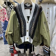 欧洲站2024春季新款女装时尚铆钉装饰撞色拼接流苏设计潮流外套女