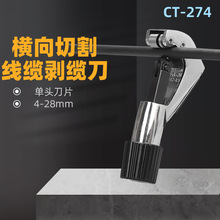 CT-274鎧裝線纜剝線刀橫豎向開纜刀剝皮鉗光纜天窗開剝器4-28mm