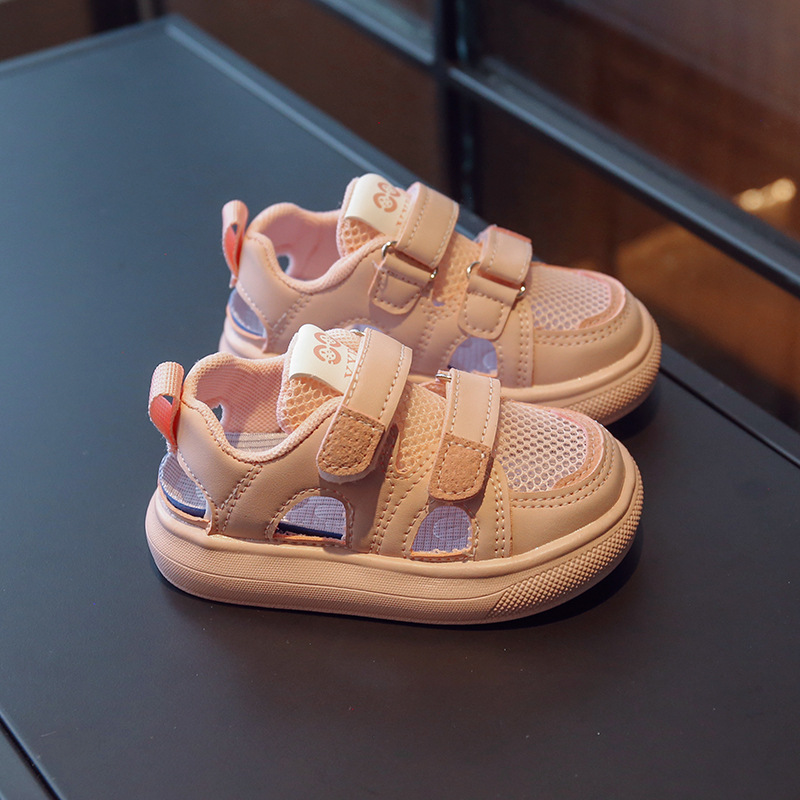 Sandali per bambini a maglia singola nuovo stile estivo 2024, scarpe per bambini ultraleggere, scarpe per ragazze con fondo morbido antiscivolo Baotou per ragazzi, scarpe con telaio_voghion.com