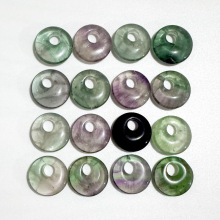 莹石18mm偏孔天然石大孔公主怀古平安扣侧孔diy手工批发跨境热卖