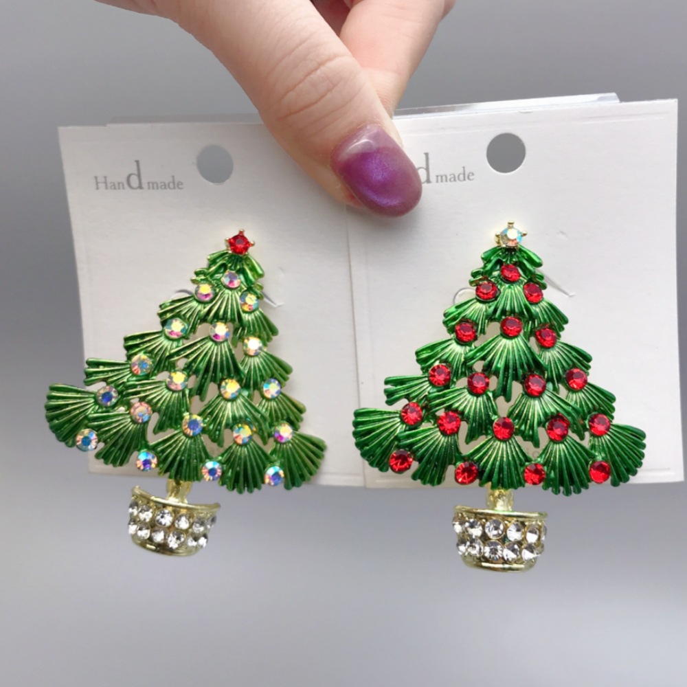 Cross-Border Christmas Tree Brooch New Year Enamel Christmas Corsage Brooch Accessories