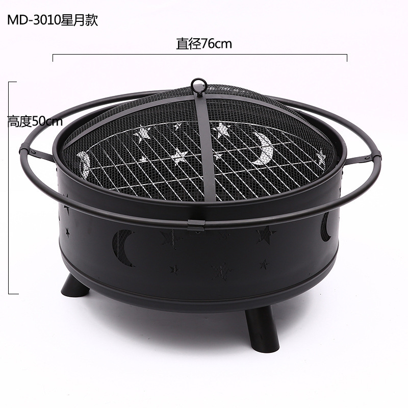 El patio puede girar la parrilla de barbacoa de elevación de doble capa, la estufa de carbón redonda, el horno de té, la fiesta de la hoguera