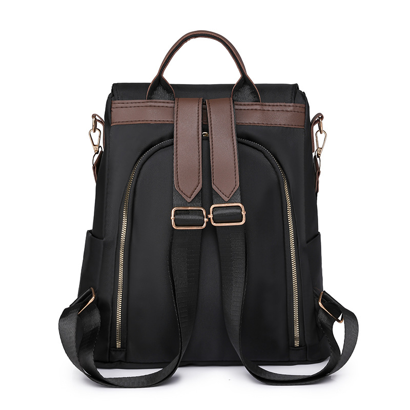 Venta al por mayor transfronteriza 2023 nueva mochila antirrobo de nailon para mujer coreana moda contraste color rombo mochila de doble uso marea