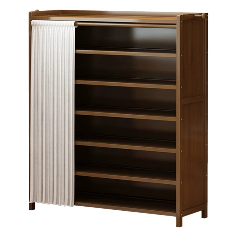 Простой пыленепроницаемый шкаф для обуви Встроенный шкаф Многослойная бамбуковая полка для обуви Бытовой дверной проем Шкаф для обуви Домашнее хранение Вход-перегородка Шкаф