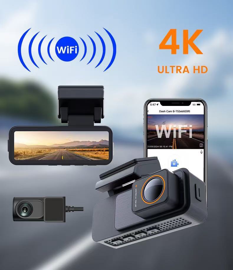 X30 Dash Cam 4K HD Night Vision Front and Rear Dual Recording Mobile Phone Connection Dual Lens Car DVR Gravity Sensing