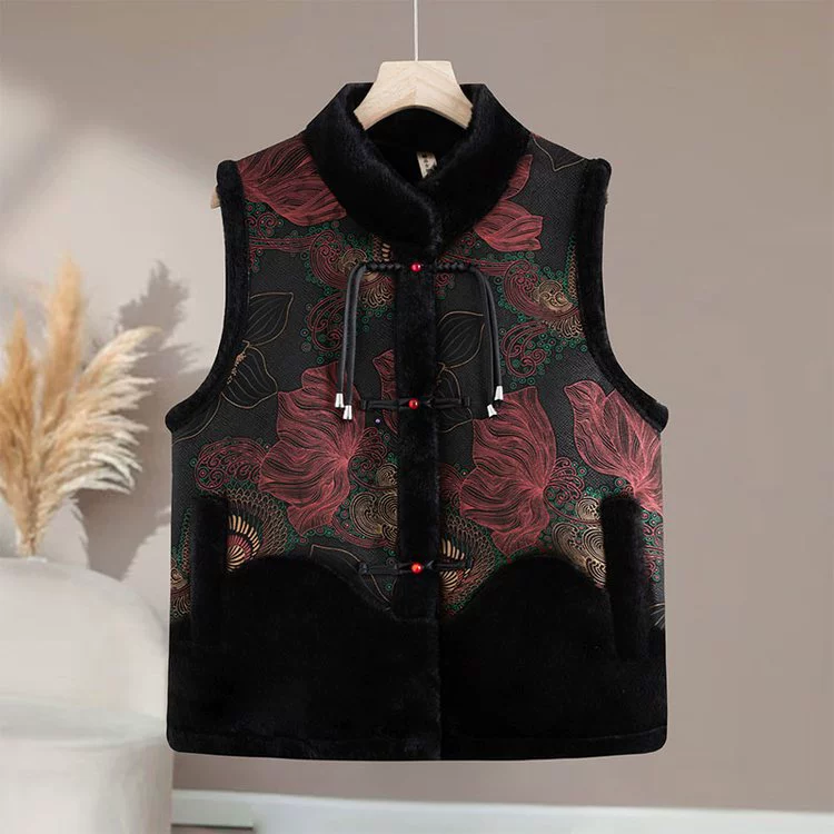 Мама одевается зимой с флисом теплым жилетным пальто