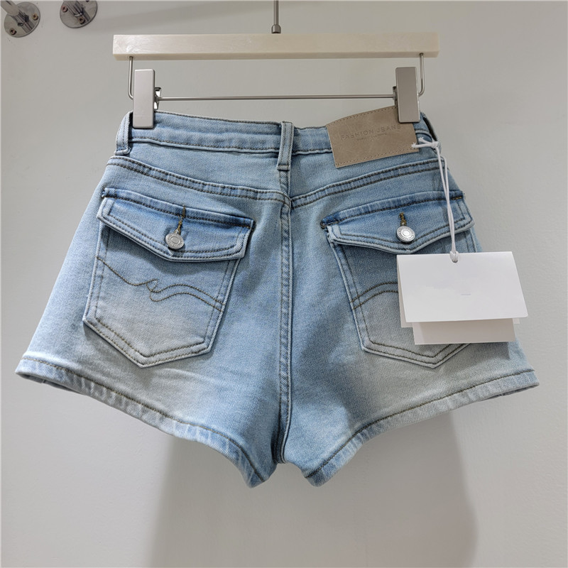 Pantalones Cortos Denim Elásticos de Mezclilla Elástico para Verano