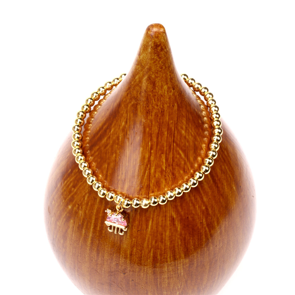 new color zirconium turtle jellyfish pendant copper gold-plated bead elastic rope bracelet