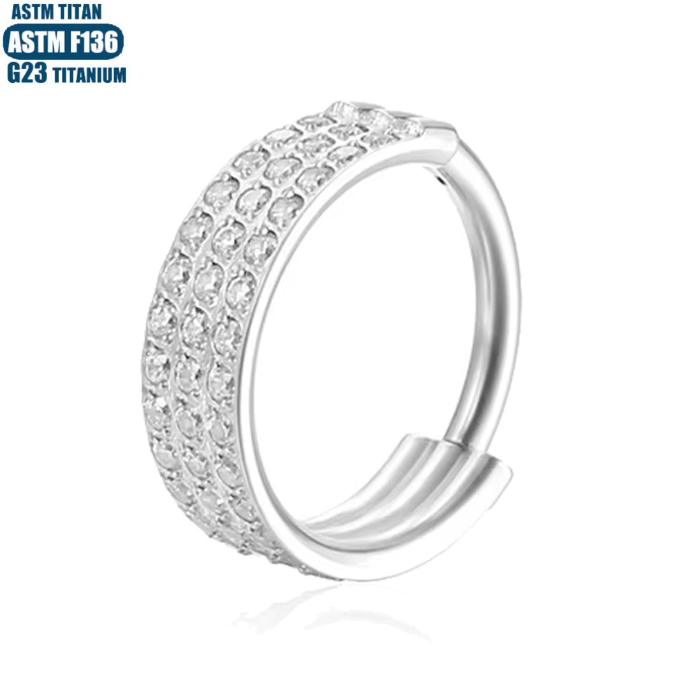 Silver pointed spike labret stud material detail