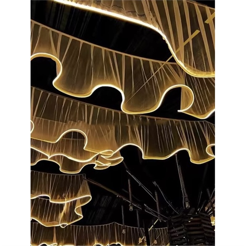 Luminous Ceiling Gauze Ceiling Decoration Led Light Strip Waterproof Light Strip Wedding Outdoor Camping Style Restaurant Atmosphere