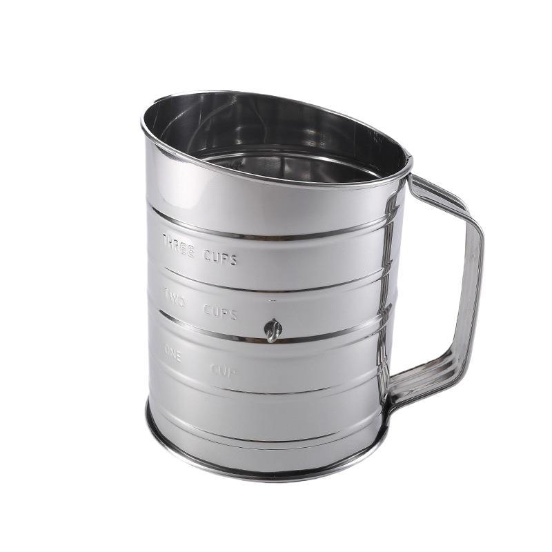 Tamizador de Harina de Acero Inoxidable Amazon, con Forma de Taza, Manivela Manual, Boca Inclinada con Escala, Herramienta para Hornear Pan y Pasteles, para Granos image 6