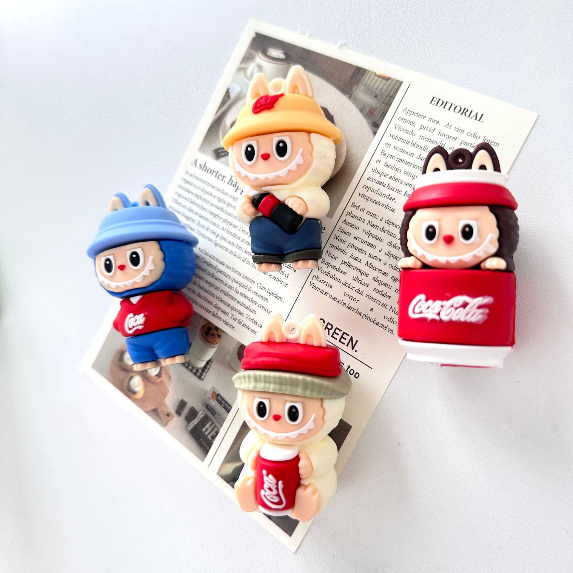 クリエイティブコーララブ冷蔵庫マグネットソフト接着剤トレンディなおもちゃ人形漫画ホールボードマグネット装飾磁気ステッカー