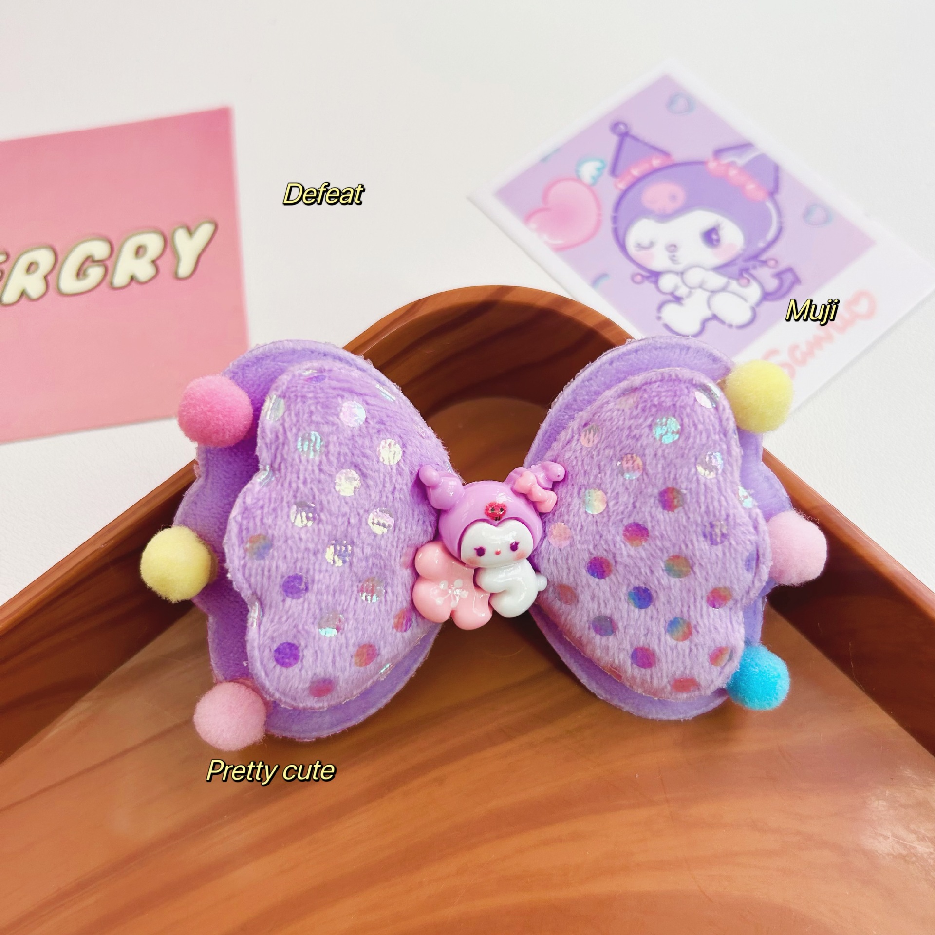 Niños anillo de cabello púrpura Kulomi otoño y invierno nuevo tela de lana correa de correa niña bola cabeza linda corda de cabello