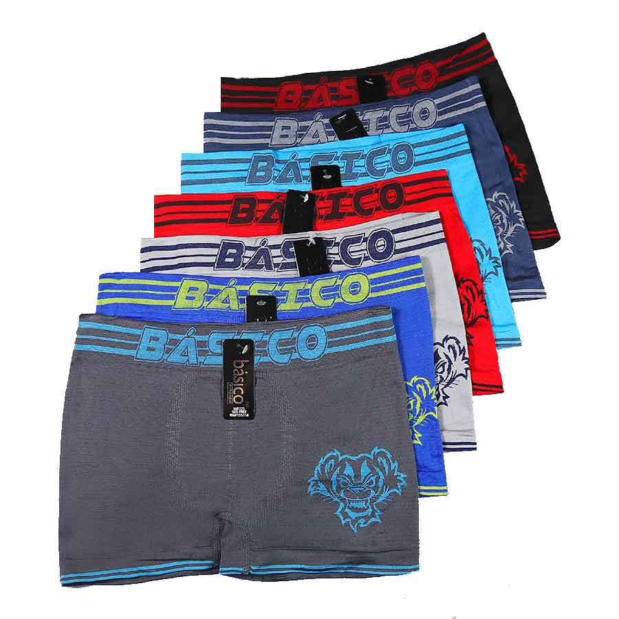 Calzoncillos bóxer para hombre de comercio exterior, ropa interior deportiva elástica, transpirable y sin costuras, con estampado de pequeños monstruos.
