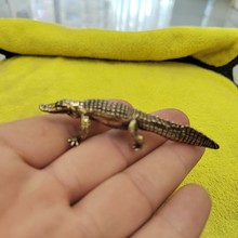 跨境热销新款纯镀铜鳄鱼雕像动物摆件茶宠花园装饰铜器工艺品批发