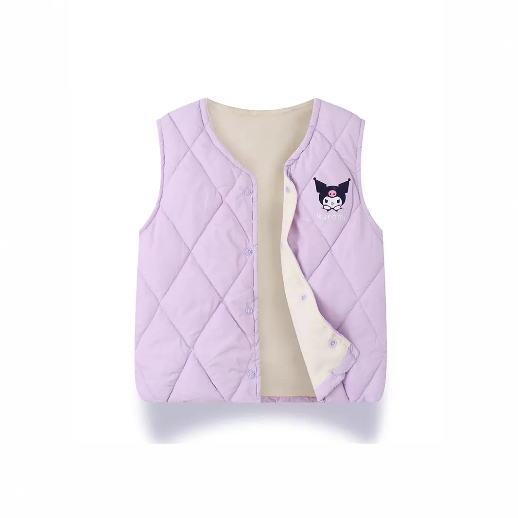秋冬新款儿童加绒保暖马甲男女童卡通棉背心坎肩