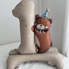ins小熊1周岁站立铝膜气球儿童宝宝生日派对场景装饰布置道具批发