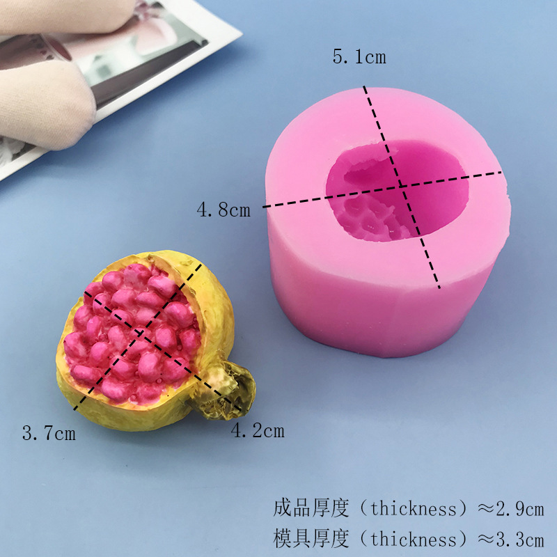 DIY水果系列木瓜哈密瓜石榴火龍果菠蘿榴蓮馬蹄板栗捏捏硅膠模具