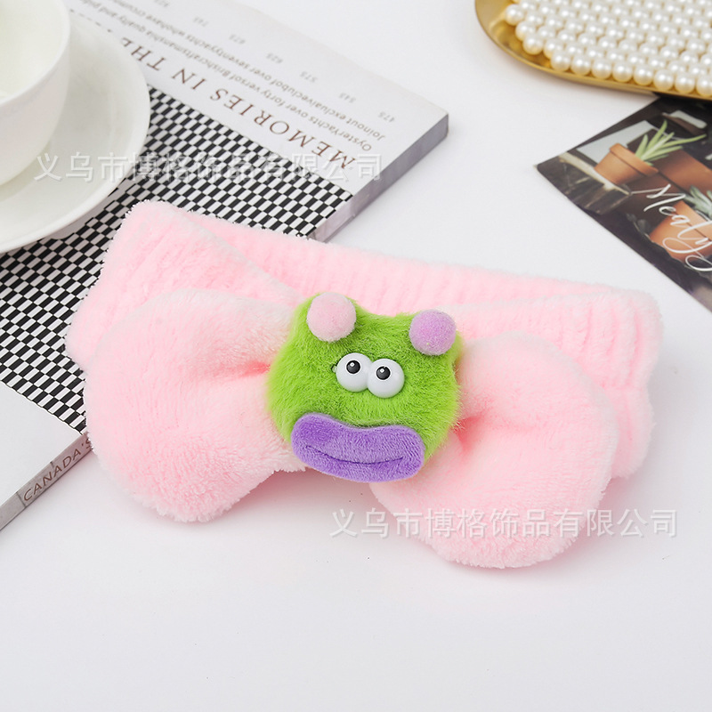 Corea del Sur de dibujos animados banda de pelo diadema para las niñas cara de lavado banda de pelo lindo oso de peluche cabeza estrella banda de pelo al por mayor