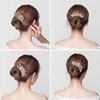 Hair accessory from pearl with bow, hairgrip, metal elegant hair stick