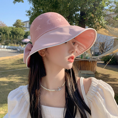 Summer hat for women's big brim UV fisherman's hat beach sun hat sun protection sun protection knit hat