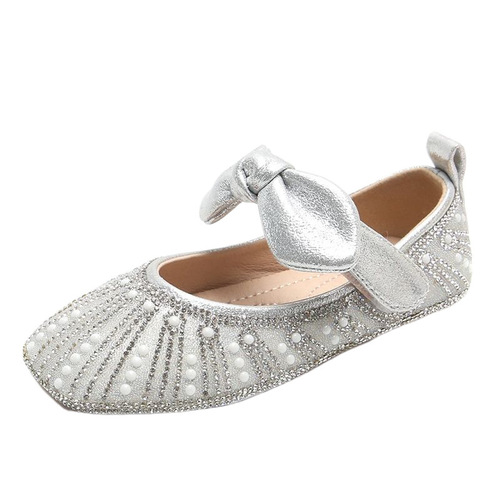Princess Shoes for Girls 2025 Spring and Autumn Soft Sole Leather Shoes for Baby Girls Single Shoes Cute Performance Crystal Shoes