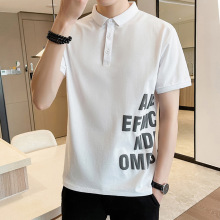 夏季新款短袖t恤男 韩版休闲发泡印花短袖翻领polo衫潮牌男装t恤