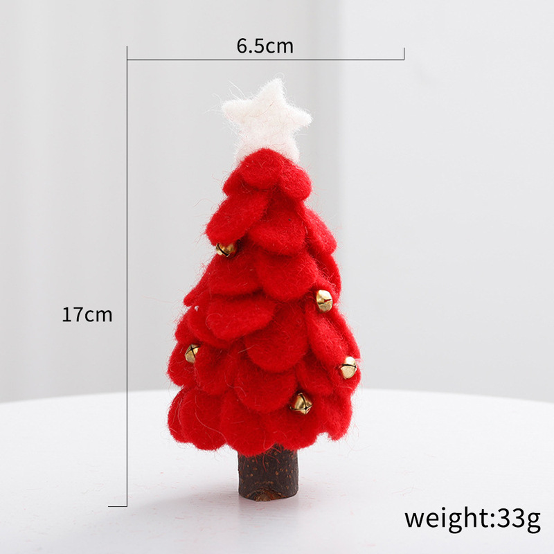 2024新型ウールフェルトのクリスマスツリーの置物の小さいサイズのクリスマスツリーのデスクトップのショーウインドーのシーンは緑色のクリスマスツリーを飾ります。|undefined