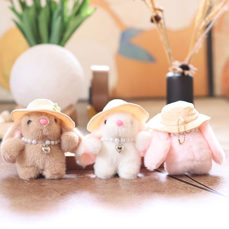 インターネット有名人かわいいかわいい帽子バニーペンダントぬいぐるみ人形バッグペンダントキーホルダー布人形人形|undefined