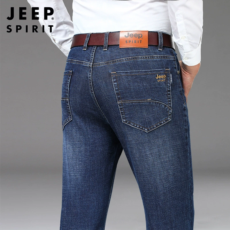 Демисезонные модные джинсы JEEP SPIRIT для отдыха, свободный прямой крой