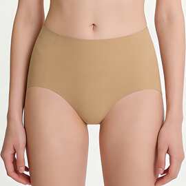 无痕内裤女士包臀中腰女士简约纯色舒适一片式抗菌三角裤Panties