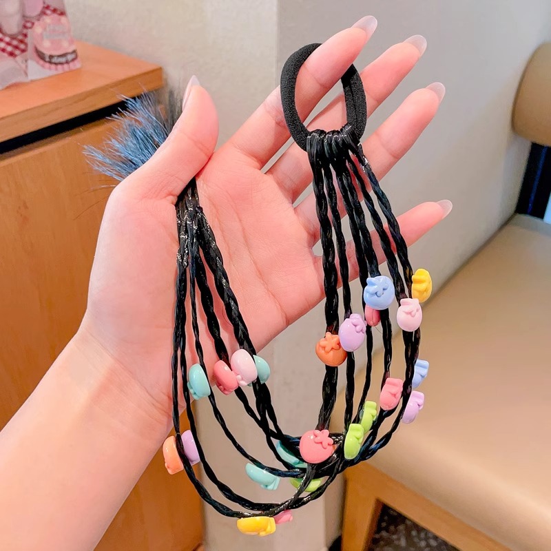 Dulce boxeo fresco peluca infantil Twist trenza anillo de pelo tocado de niña Cola de Caballo alta trenzada color de pelo cuerda de pelo accesorios para el cabello