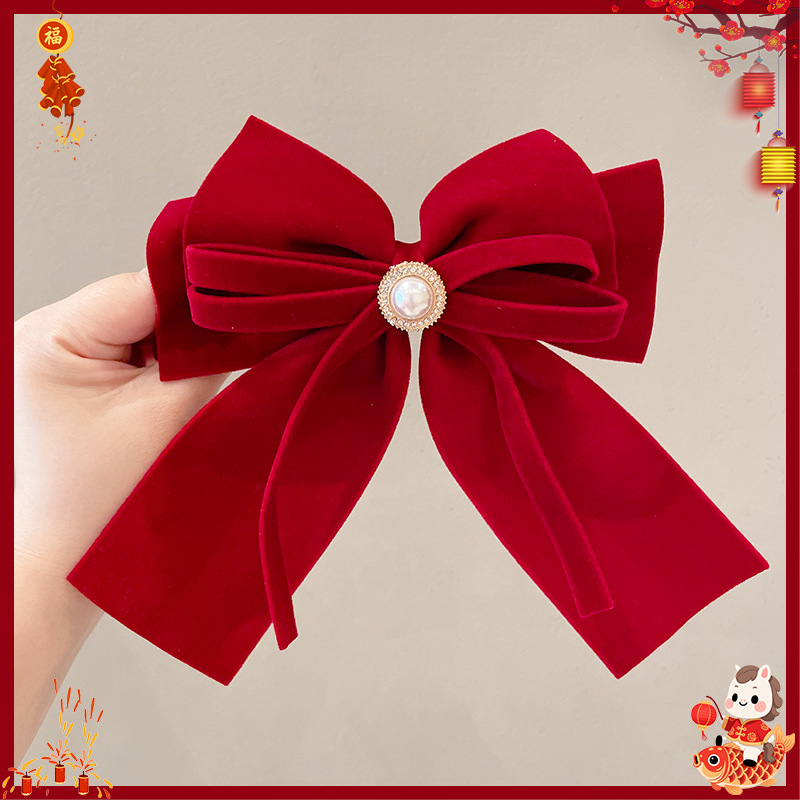 Horquillas Tradicionales Chinas para Niñas de Aleación y Terciopelo para Año Nuevo Chino