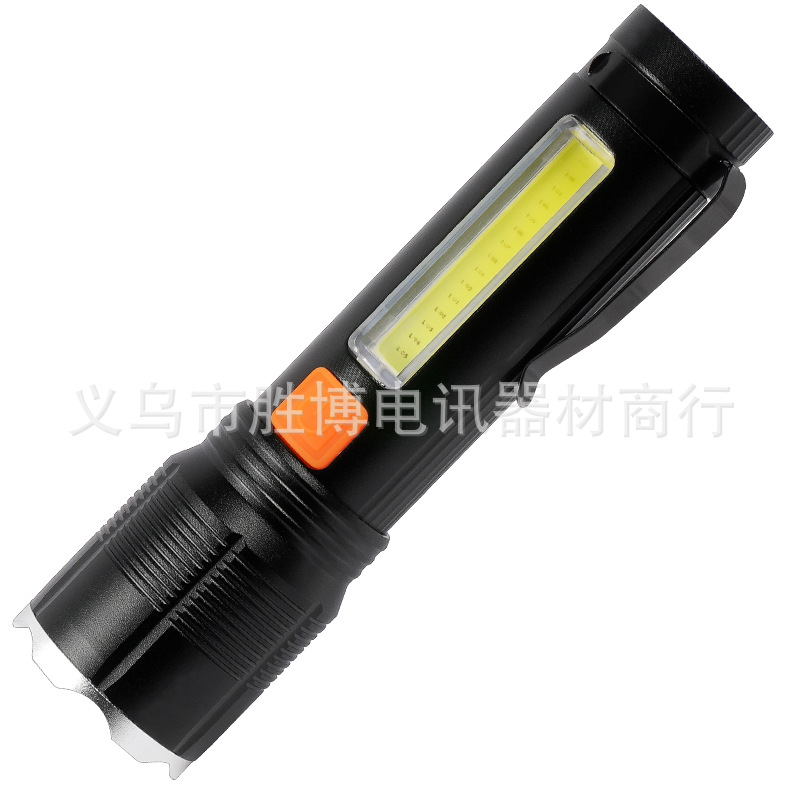 P50 linterna de luz intensa luz exterior iluminación doméstica portátil retráctil aleación de aluminio linterna roja de emergencia