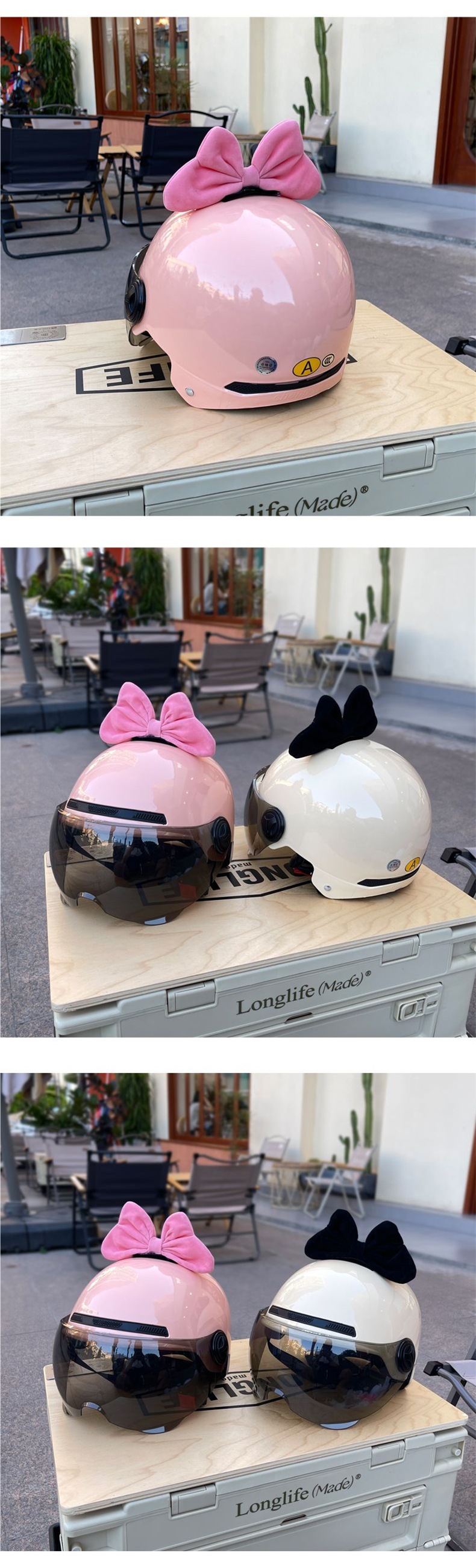 Original Bow Electric Motorcycle Helmet 3C Certified Pink Half Helmet