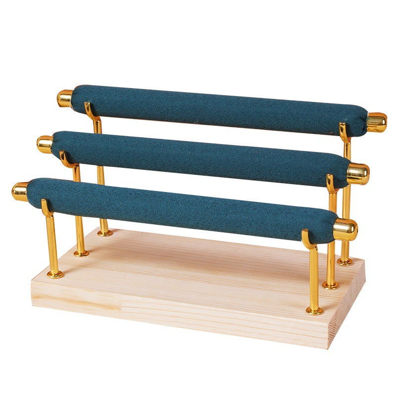 Solid Wood Ring Display Rack Light Luxury Style Jewelry Rack Ring Stepped Display Rack Jewelry Night Market Stall Props