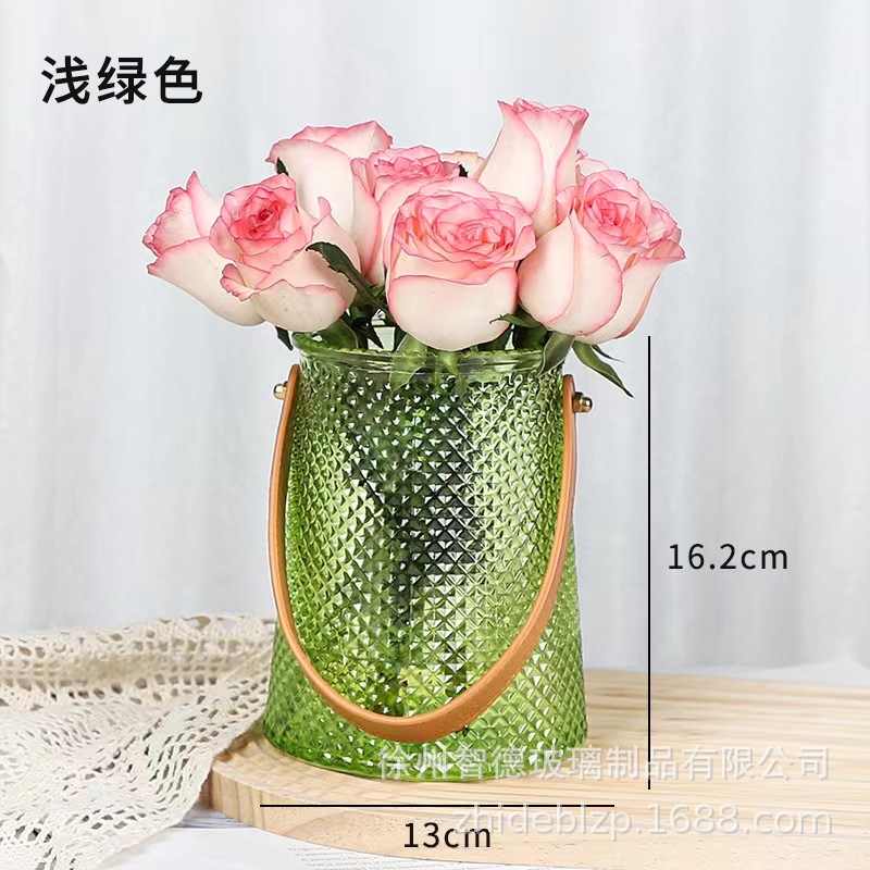 INS estilo florero de vidrio simple arreglo de flores transparente flor hidropónica planta verde florero sala de estar mesa de comedor Decoración