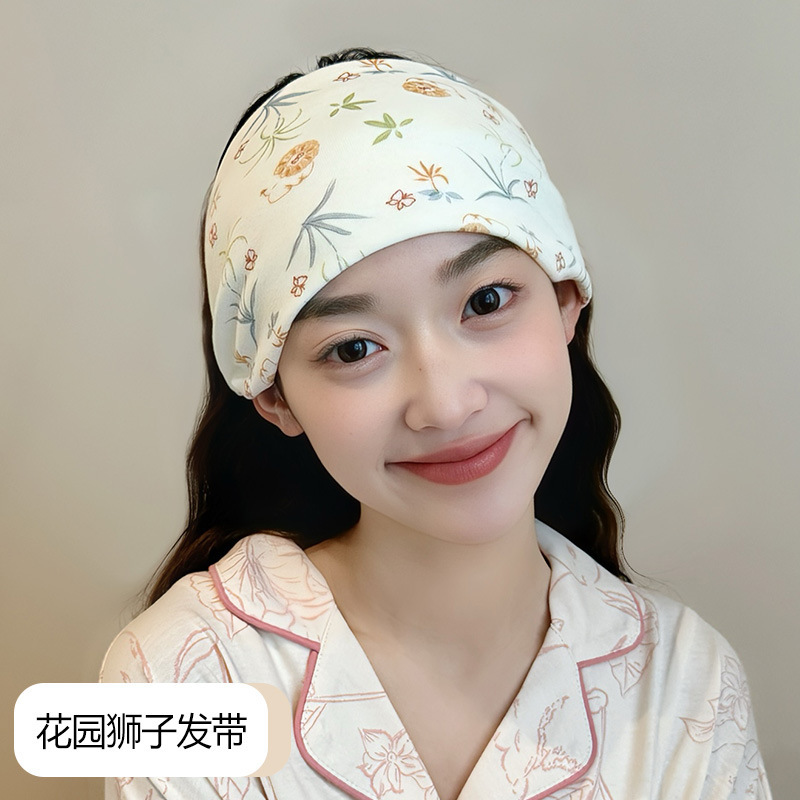Jingqi 産後帽子夏薄い純綿マタニティ帽子防風額保護産後大きな頭囲産後帽子ターバンヘッドバンド|undefined