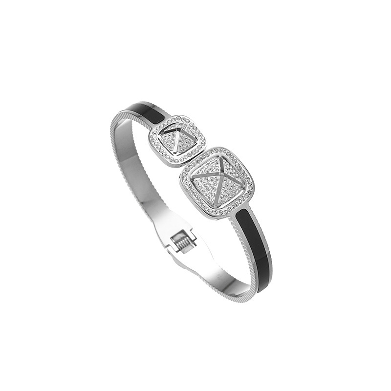 29g Weight Bangle Classification Titanium Steel Chain Material 1 Piece Quantity Holiday, Party Occasion Titanium Steel Material Geometric Pattern 2025 Spring and Summer Season Women's Gender Plating Design Elegant, Glam Style Elegant Glam Geometric Titanium Steel Bangle In Bulk 9
