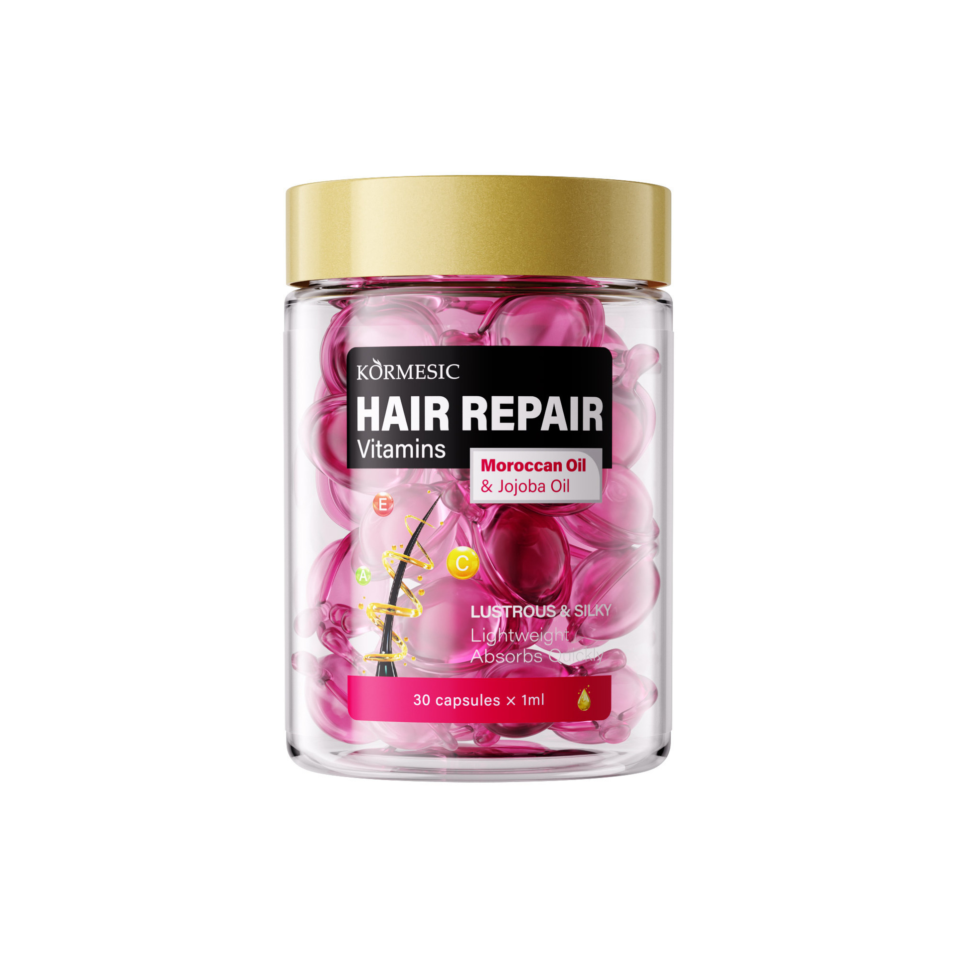 Comercio exterior KORMESIC aceite marroquí para el cuidado del cabello cápsula esencia para el cabello suave image 8